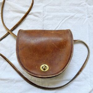 Vintage Coach 9825 MINI BAG in British Tab - classic Brown Leather Crossbody Bag